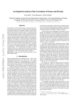 An Empirical Analysis of the Correlation of Syntax and Prosody