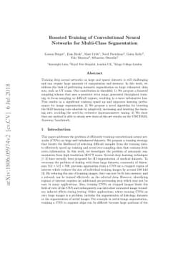 Boosted Training of Convolutional Neural Networks for Multi-Class
  Segmentation