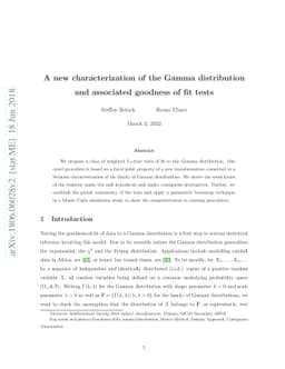A new characterization of the Gamma distribution and associated goodness
  of fit tests