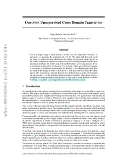 One-Shot Unsupervised Cross Domain Translation
