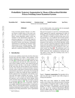 Probabilistic Trajectory Segmentation by Means of Hierarchical Dirichlet
  Process Switching Linear Dynamical Systems