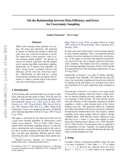 On the Relationship between Data Efficiency and Error for Uncertainty
  Sampling