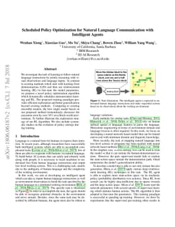 Scheduled Policy Optimization for Natural Language Communication with
  Intelligent Agents