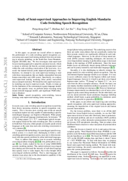 Study of Semi-supervised Approaches to Improving English-Mandarin
  Code-Switching Speech Recognition