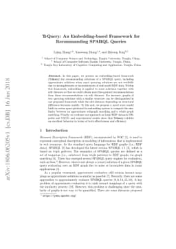 TrQuery: An Embedding-based Framework for Recommanding SPARQL Queries