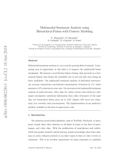 Multimodal Sentiment Analysis using Hierarchical Fusion with Context
  Modeling