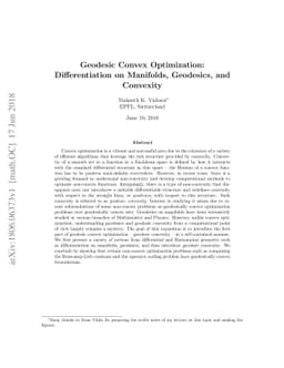 Geodesic Convex Optimization: Differentiation on Manifolds, Geodesics,
  and Convexity