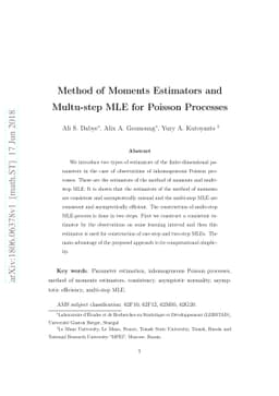 Method of Moments Estimators and Multu-step MLE for Poisson Processes