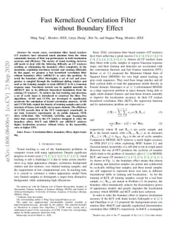 Fast Kernelized Correlation Filters without Boundary Effect