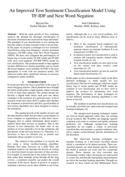 An Improved Text Sentiment Classification Model Using TF-IDF and Next
  Word Negation