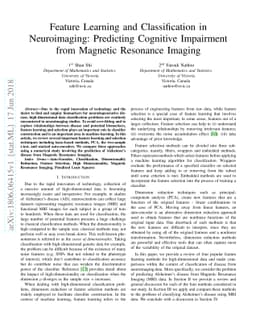 Feature Learning and Classification in Neuroimaging: Predicting
  Cognitive Impairment from Magnetic Resonance Imaging
