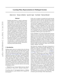 Learning Policy Representations in Multiagent Systems
