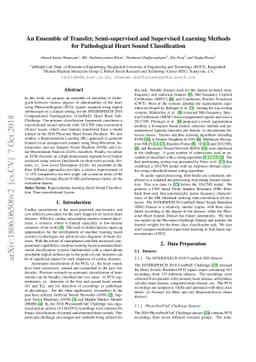 An Ensemble of Transfer, Semi-supervised and Supervised Learning Methods
  for Pathological Heart Sound Classification