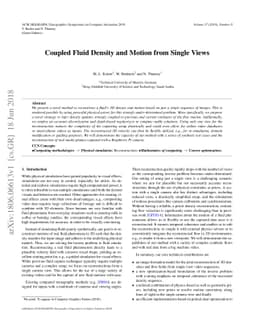 Coupled Fluid Density and Motion from Single Views