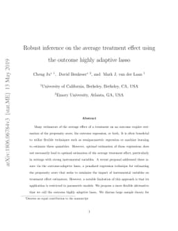 Robust inference on the average treatment effect using the outcome
  highly adaptive lasso