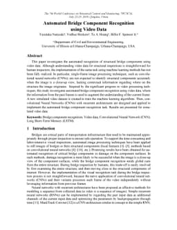 Automated Bridge Component Recognition using Video Data