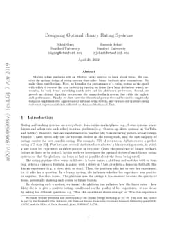 Designing Optimal Binary Rating Systems