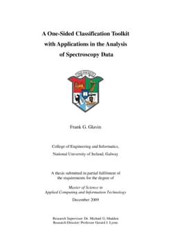 A One-Sided Classification Toolkit with Applications in the Analysis of
  Spectroscopy Data