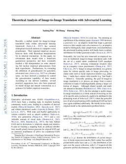 Theoretical Analysis of Image-to-Image Translation with Adversarial
  Learning