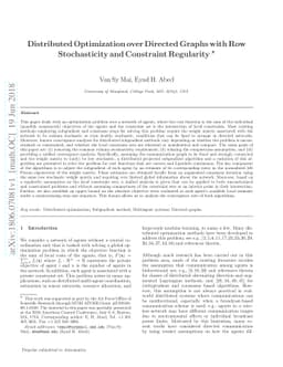 Distributed Optimization over Directed Graphs with Row Stochasticity and
  Constraint Regularity