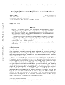 Simplifying Probabilistic Expressions in Causal Inference
