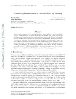 Enhancing Identification of Causal Effects by Pruning