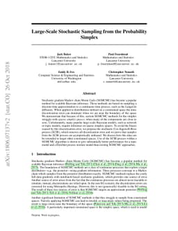Large-Scale Stochastic Sampling from the Probability Simplex