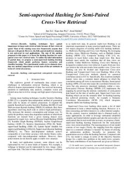 Semi-supervised Hashing for Semi-Paired Cross-View Retrieval