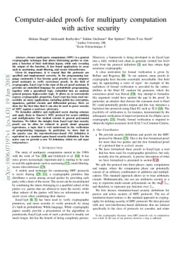 Computer-aided proofs for multiparty computation with active security