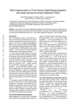 ASIC Implementation of Time-Domain Digital Backpropagation with
  Deep-Learned Chromatic Dispersion Filters