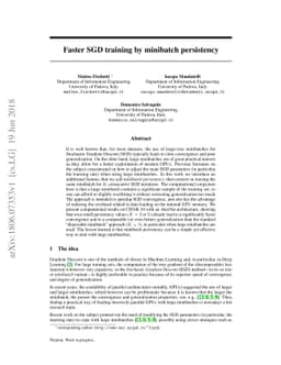 Faster SGD training by minibatch persistency