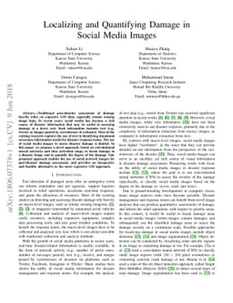 Localizing and Quantifying Damage in Social Media Images