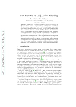 Fast CapsNet for Lung Cancer Screening
