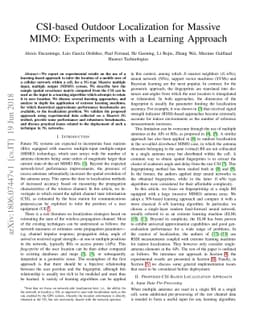 CSI-based Outdoor Localization for Massive MIMO: Experiments with a
  Learning Approach