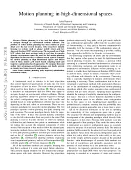 Motion planning in high-dimensional spaces