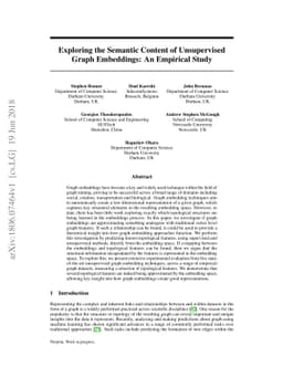Exploring the Semantic Content of Unsupervised Graph Embeddings: An
  Empirical Study