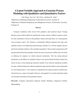 A Latent Variable Approach to Gaussian Process Modeling with Qualitative
  and Quantitative Factors