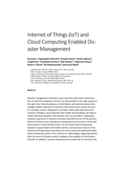 Internet of Things (IoT) and Cloud Computing Enabled Disaster Management