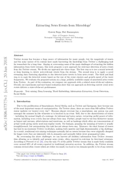 Extracting News Events from Microblogs