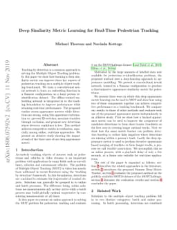 Deep Similarity Metric Learning for Real-Time Pedestrian Tracking