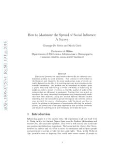 How to Maximize the Spread of Social Influence: A Survey
