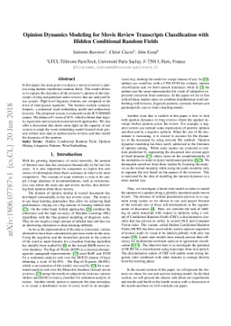 Opinion Dynamics Modeling for Movie Review Transcripts Classification
  with Hidden Conditional Random Fields