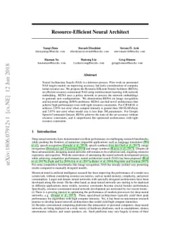 Resource-Efficient Neural Architect