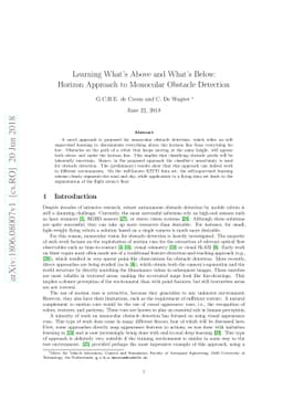 Learning what is above and what is below: horizon approach to monocular
  obstacle detection