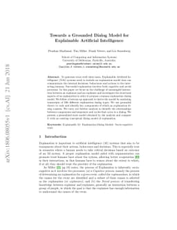 Towards a Grounded Dialog Model for Explainable Artificial Intelligence