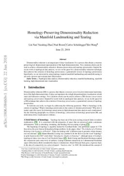 Homology-Preserving Dimensionality Reduction via Manifold Landmarking
  and Tearing