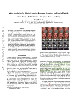 Video Inpainting by Jointly Learning Temporal Structure and Spatial
  Details