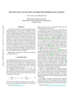 Deep Spectral Convolution Network for HyperSpectral Unmixing