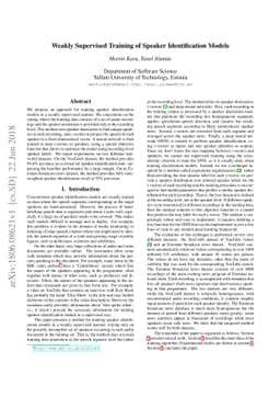 Weakly Supervised Training of Speaker Identification Models