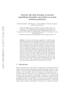 Towards safe deep learning: accurately quantifying biomarker uncertainty
  in neural network predictions